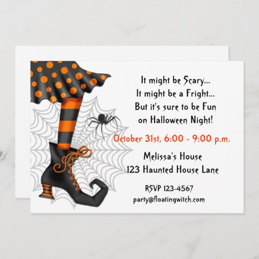 Uitnodiging voor Halloween Witch (Voorkant / Achterkant)