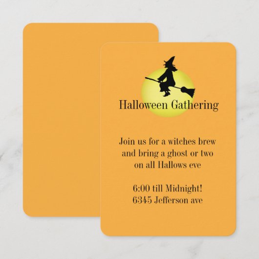 Uitnodiging voor Halloween Witch (Voorkant / Achterkant)