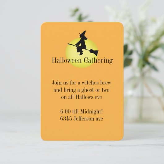 Uitnodiging voor Halloween Witch (Staand voorkant)