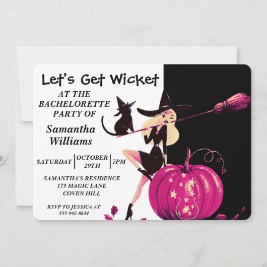 Uitnodiging voor Halloween Witch Bachelorette (Voorkant)