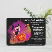 Uitnodiging voor Halloween Witch Bachelorette (Staand voorkant)