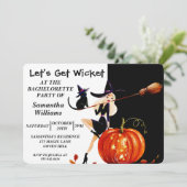 Uitnodiging voor Halloween Witch Bachelorette (Staand voorkant)