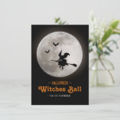 Uitnodiging voor Halloween Witches Ball Party (Staand voorkant)