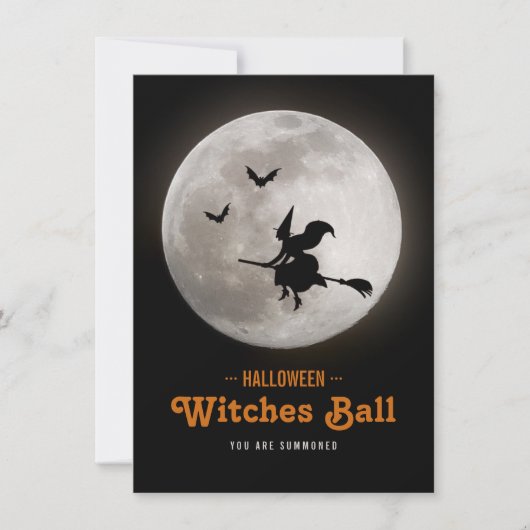 Uitnodiging voor Halloween Witches Ball Party (Voorkant)