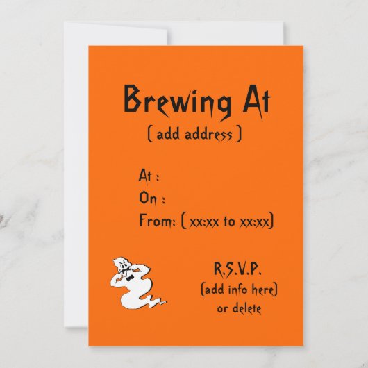 Uitnodiging voor Halloween Witches Brew Party (Achterkant)