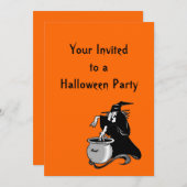 Uitnodiging voor Halloween Witches Brew Party (Voorkant / Achterkant)