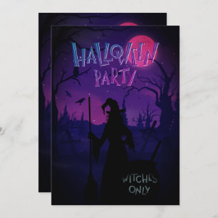 Uitnodiging voor Halloween Witches Party