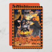 Uitnodiging voor Halloween Witches Party (Voorkant / Achterkant)