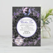 Uitnodiging voor Halloween Witches Tea Party (Staand voorkant)