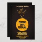 Uitnodiging voor Halloween Zombie Feest (Voorkant / Achterkant)