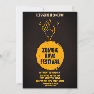Uitnodiging voor Halloween Zombie Feest