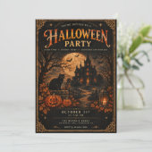 Uitnodiging voor Halloweenfeest  (Staand voorkant)
