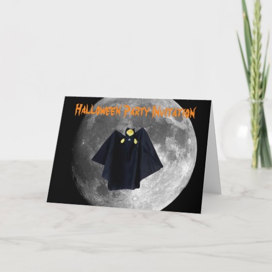 Uitnodiging voor Halloweenfeest. Kaart (Voorkant)