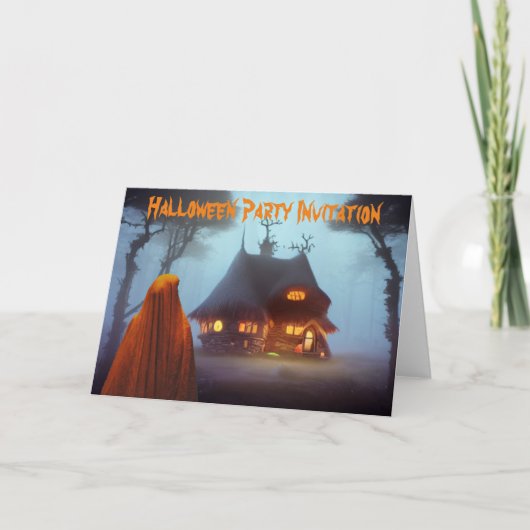 Uitnodiging voor Halloweenfeest. Kaart (Voorkant)
