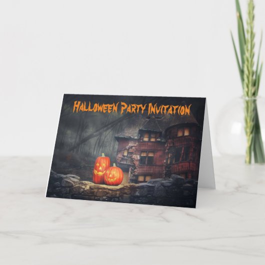 Uitnodiging voor Halloweenfeest. Kaart (Voorkant)