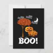 Uitnodiging voor Halloweenfeest met Pompoen Hoofde (Achterkant)