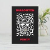 Uitnodiging voor Halloweenfeest met Schedel Afbeel (Staand voorkant)