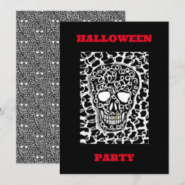 Uitnodiging voor Halloweenfeest met Schedel Afbeel