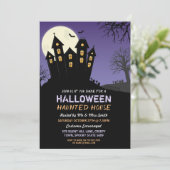 Uitnodiging voor Halloweenfeest Spokenhuis Horror  (Staand voorkant)