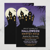 Uitnodiging voor Halloweenfeest Spokenhuis Horror  (Voorkant / Achterkant)