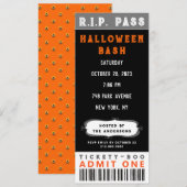 Uitnodiging voor Halloweenfeestticket (Voorkant / Achterkant)