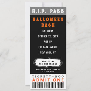 Uitnodiging voor Halloweenfeestticket