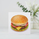 Uitnodiging voor Hamburger BBQ Kook Uitnodiging - (Staand voorkant)