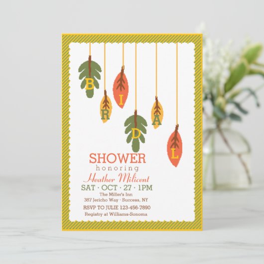 Uitnodiging voor hangende bladeren (Staand voorkant)