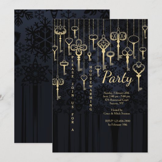 Uitnodiging voor hangende sleutels (Voorkant / Achterkant)