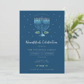 Uitnodiging voor Hanukkah-viering (Staand voorkant)