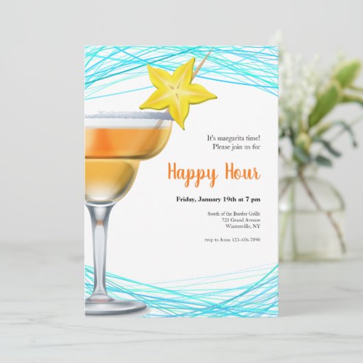 Uitnodiging voor Happy Hour (Staand voorkant)