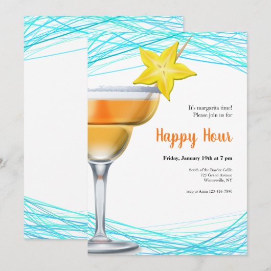 Uitnodiging voor Happy Hour (Voorkant / Achterkant)