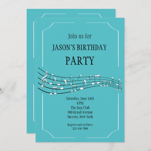 Uitnodiging voor Happy Notes (Voorkant / Achterkant)