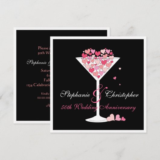 Uitnodiging voor Hartelijk Jubileumfeest (Voorkant / Achterkant)