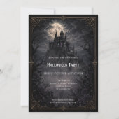 Uitnodiging voor Haunted Castle Halloween-feest (Voorkant)
