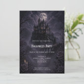 Uitnodiging voor Haunted Castle Halloween-feest (Staand voorkant)
