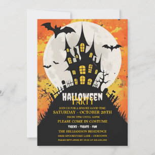 Uitnodiging voor Haunted Castle Halloween-feest Vo