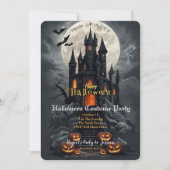 Uitnodiging voor Haunted Castle Halloween Kostuumf (Voorkant)