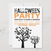 Uitnodiging voor Haunted Forest Halloween Party (Voorkant)