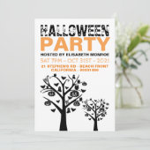 Uitnodiging voor Haunted Forest Halloween Party (Staand voorkant)