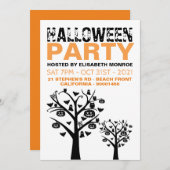 Uitnodiging voor Haunted Forest Halloween Party (Voorkant / Achterkant)