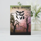 Uitnodiging voor Haunted Forest Teen Halloween Par (Staand voorkant)