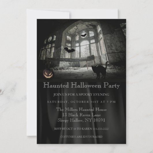 Uitnodiging voor Haunted Halloween Party (Voorkant)