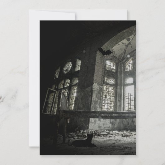 Uitnodiging voor Haunted Halloween Party (Achterkant)