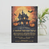 Uitnodiging voor Haunted Halloween Party (Staand voorkant)