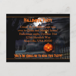 Uitnodiging voor Haunted Halloween Party Briefkaart