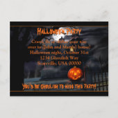 Uitnodiging voor Haunted Halloween Party Briefkaart (Voorkant)