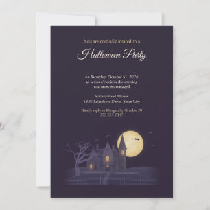 Uitnodiging voor Haunted Manor Halloween-feest
