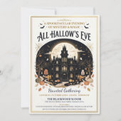 Uitnodiging voor Haunted Manor Halloween-feest (Voorkant)