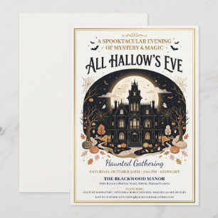 Uitnodiging voor Haunted Manor Halloween-feest
